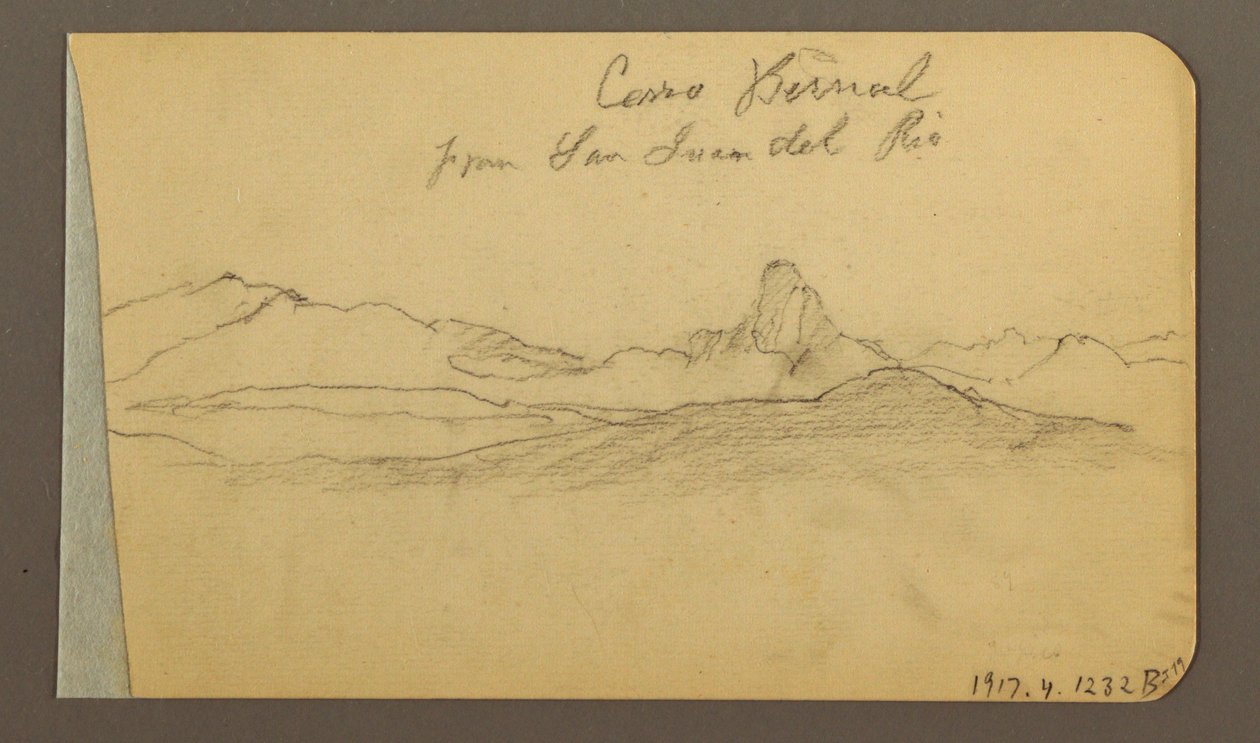 Rajz, Domb- és hegyvonulatok, San Bernal csúcs, 1889 alkotó: Frederic Edwin Church
