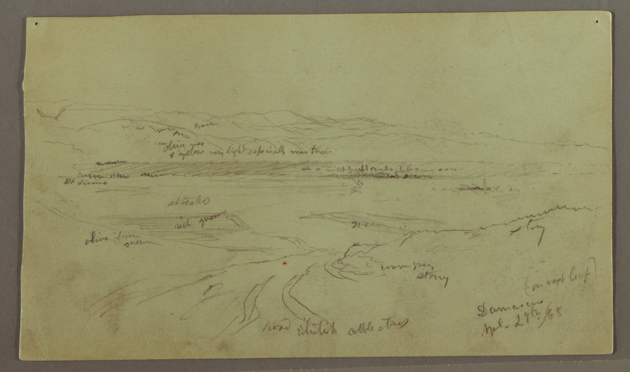 Rajz, Hegyek és síkságok, 1868. április 29. alkotó: Frederic Edwin Church