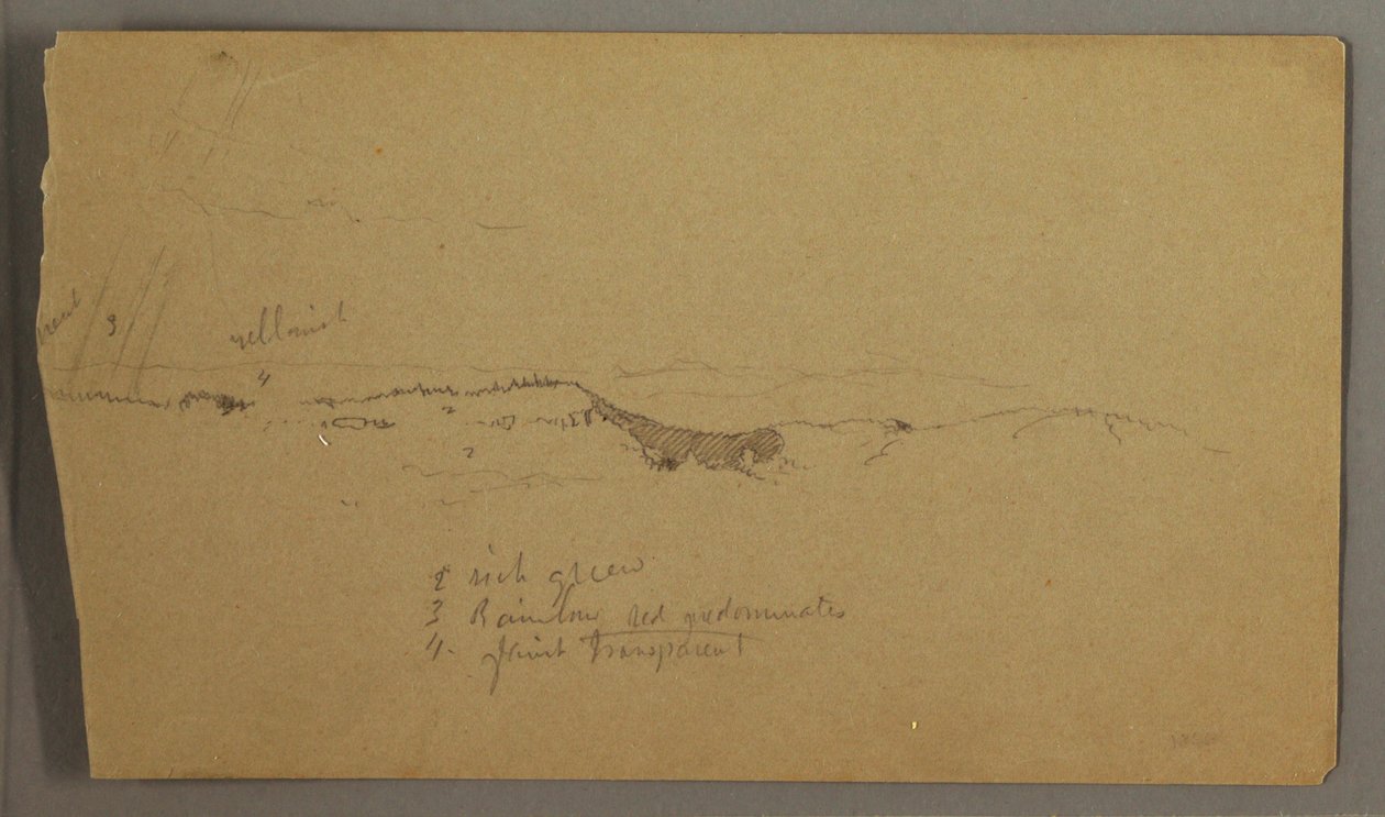 Rajz, Dombok, szivárvány, valószínűleg 1865-66 alkotó: Frederic Edwin Church