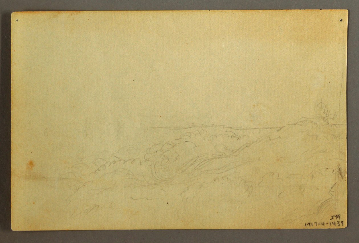 Rajz, Ház az erdőben egy patak mellett, 1845. április alkotó: Frederic Edwin Church