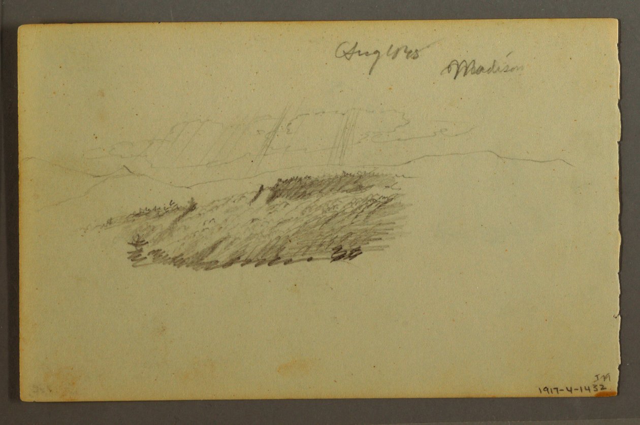 Rajz, Ház, vitorlás, üzem, 1844. szeptember alkotó: Frederic Edwin Church