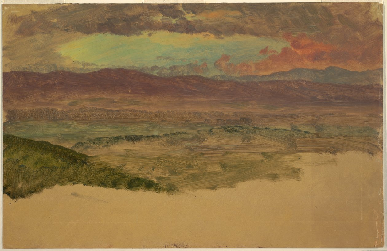 Rajz, Hudson-völgyi táj, 1880 körül alkotó: Frederic Edwin Church