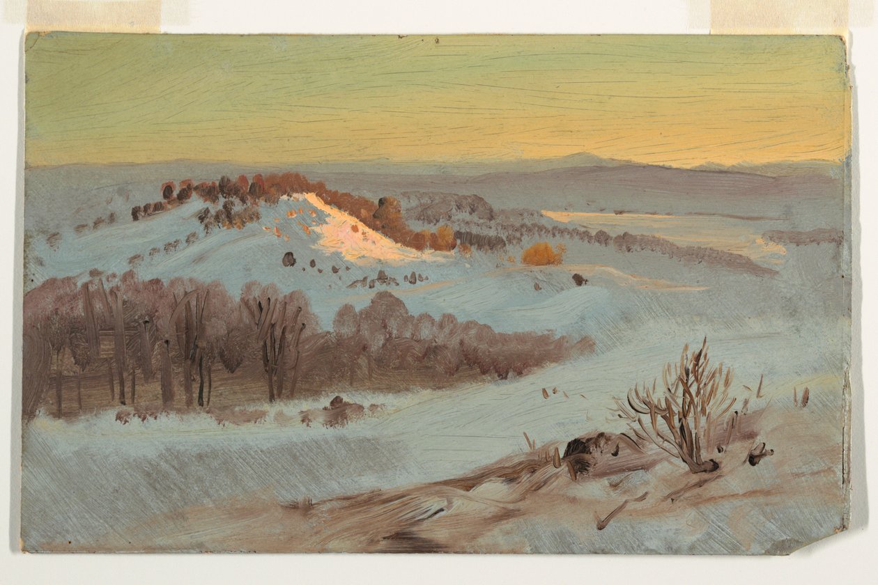 Rajz, Hudson-völgy, New York, télen, 1869-70 alkotó: Frederic Edwin Church