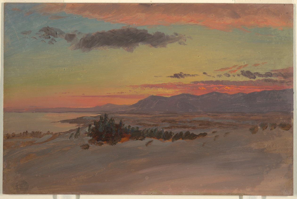 Rajz, Hudson-völgy télen, délnyugati irányban Olana felől, 1870-80 alkotó: Frederic Edwin Church