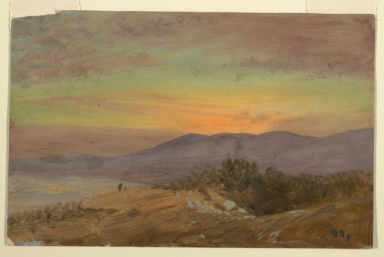 Rajz, Hudson-völgy, naplemente, 1869-70 alkotó: Frederic Edwin Church