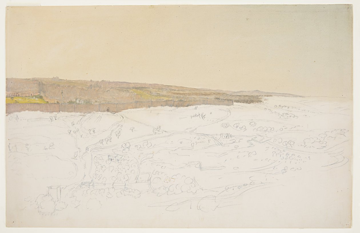 Rajz, Jeruzsálem, általános nézet, április (), 1868 alkotó: Frederic Edwin Church