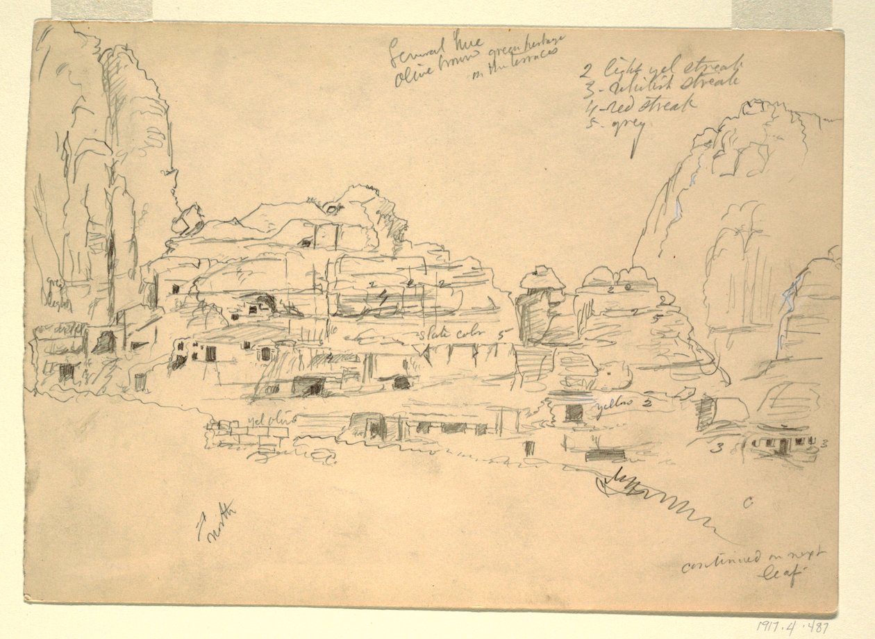 Rajz, Khirbet-en-Nasara, Petra, Jordánia, 1868. február 26. alkotó: Frederic Edwin Church
