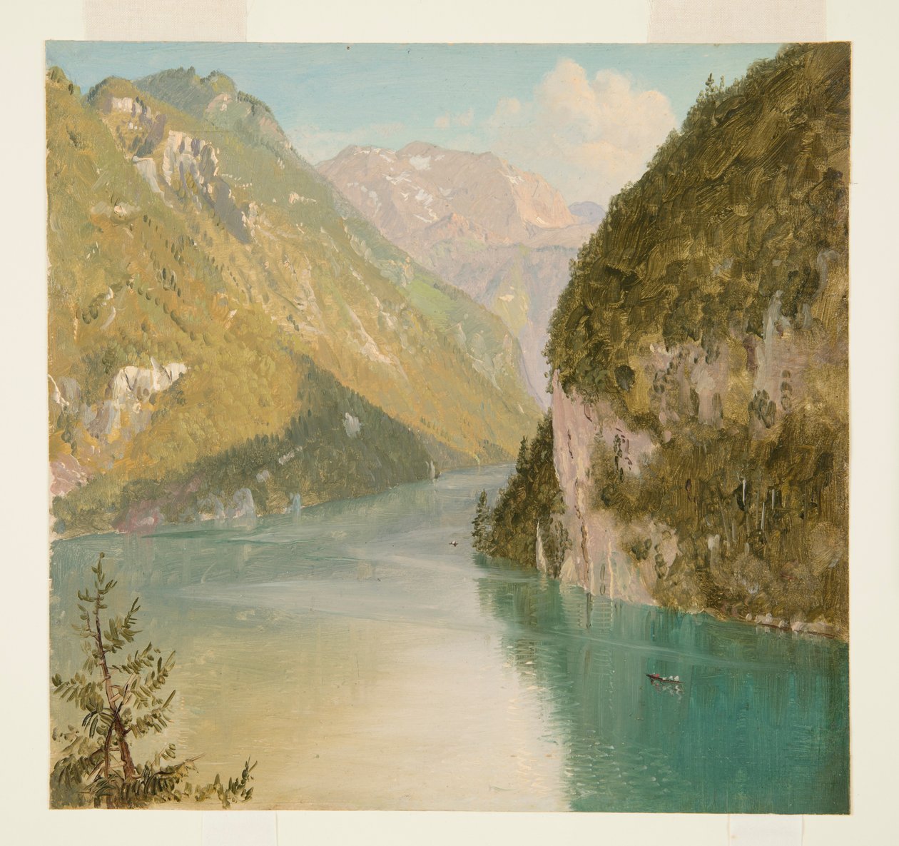 Rajz, Königssee, Bajorország, 1868. július alkotó: Frederic Edwin Church