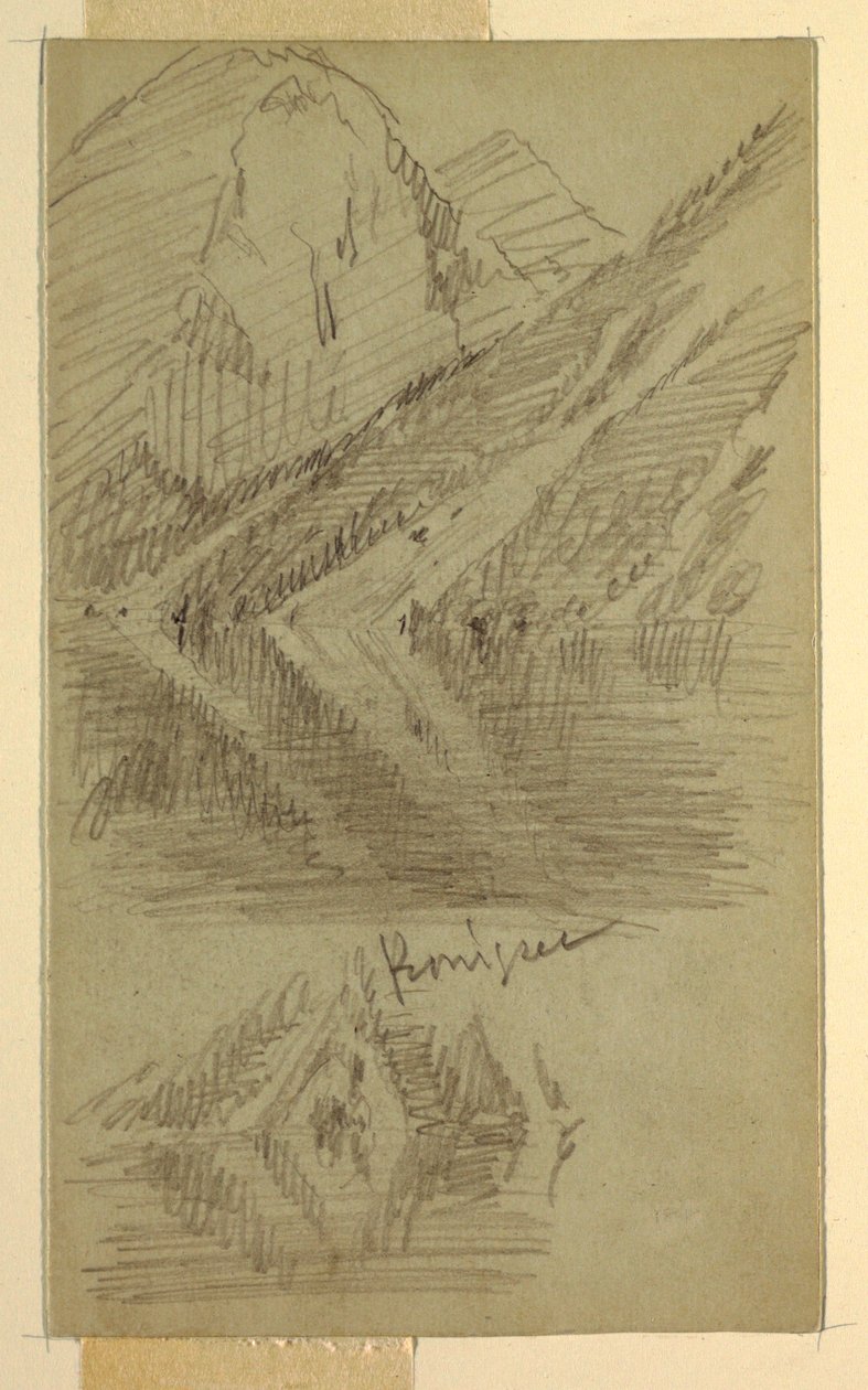 Rajz, Königssee, Berchtesgaden, Bajorország, 1868. június vagy július alkotó: Frederic Edwin Church