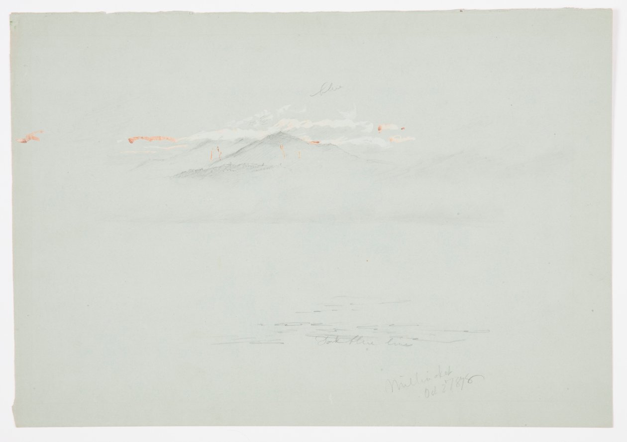 Rajz, Millinoket-tó és a Katahdin-hegy, 1878 alkotó: Frederic Edwin Church