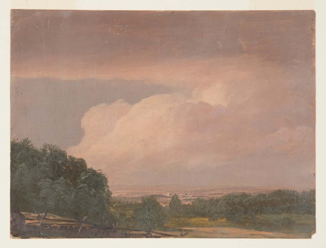 Rajz, tájkép (valószínűleg Hudson-völgy), 1860-70 alkotó: Frederic Edwin Church