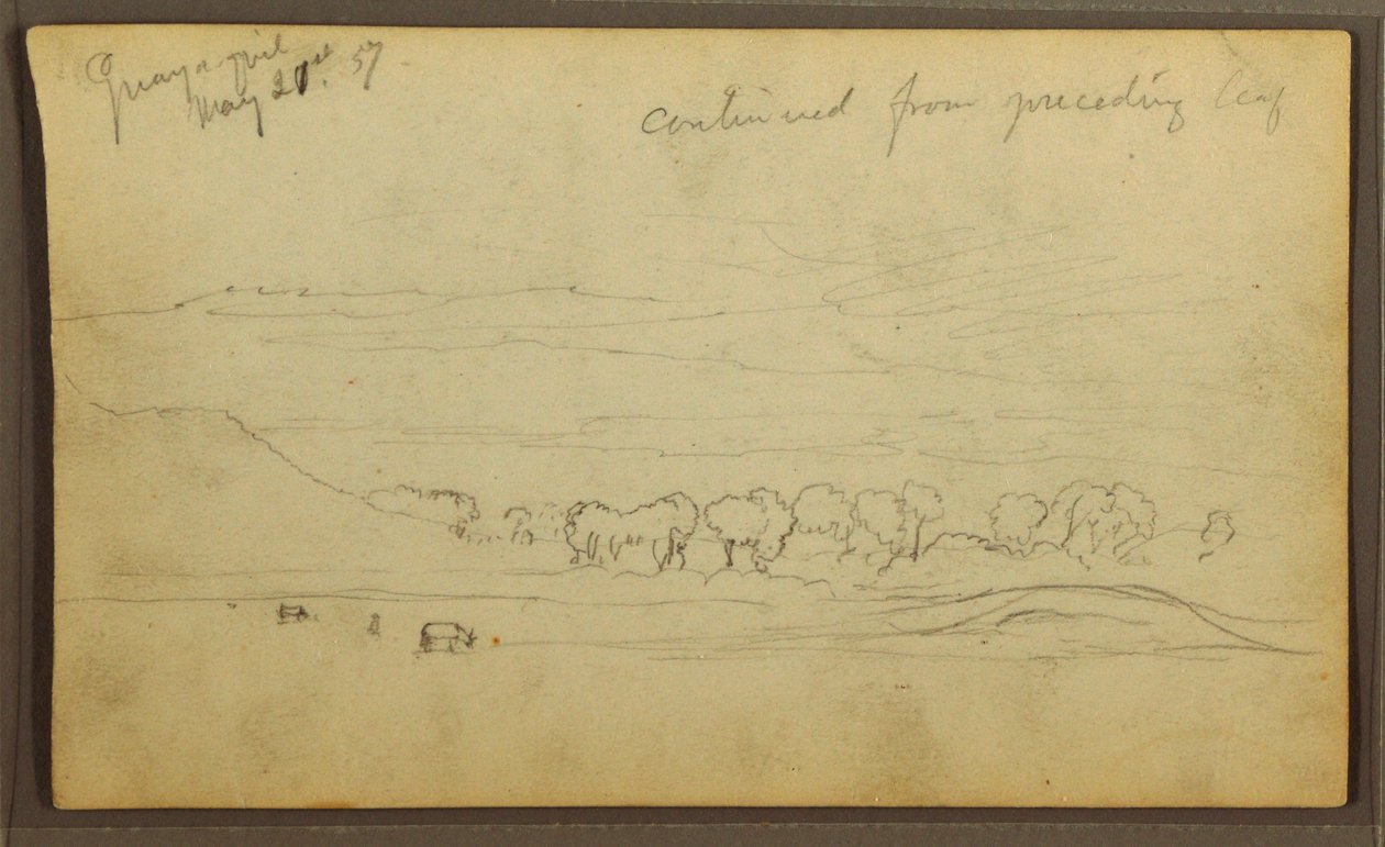 Rajz, Tájkép, Guayaquil, Ecuador, 1857. május 21. alkotó: Frederic Edwin Church