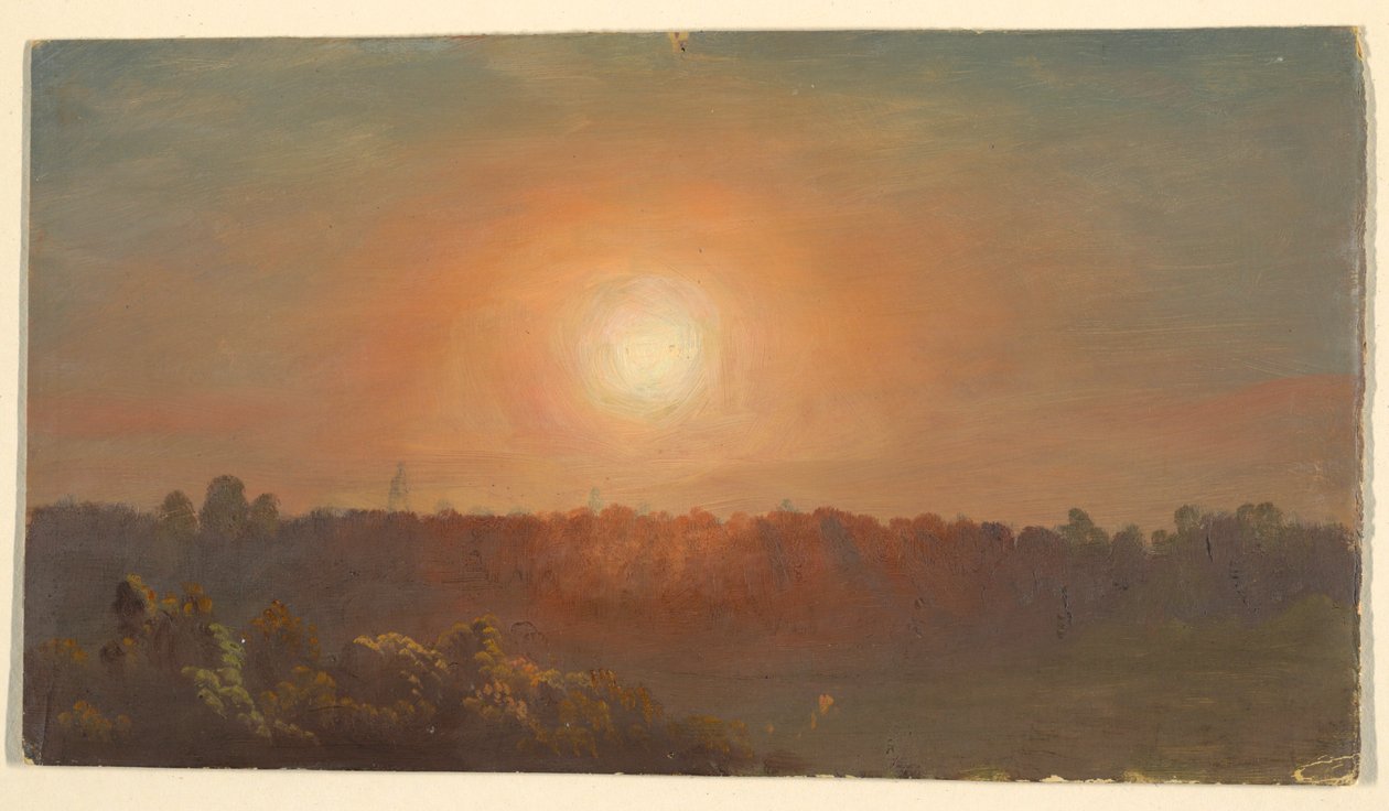 Rajz, Tájkép naplementében, 1860-70 alkotó: Frederic Edwin Church