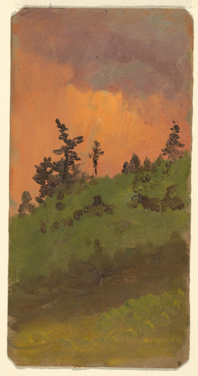 Rajz, Tájkép az erdőben, 1870. június alkotó: Frederic Edwin Church