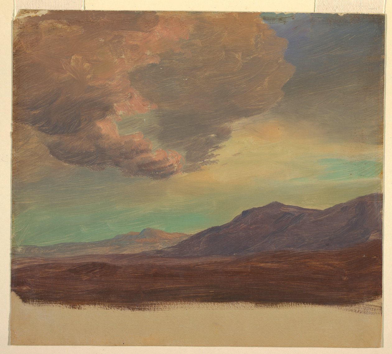 Rajz, Tájkép, Palastine vagy Szíria közelében, 1868 alkotó: Frederic Edwin Church
