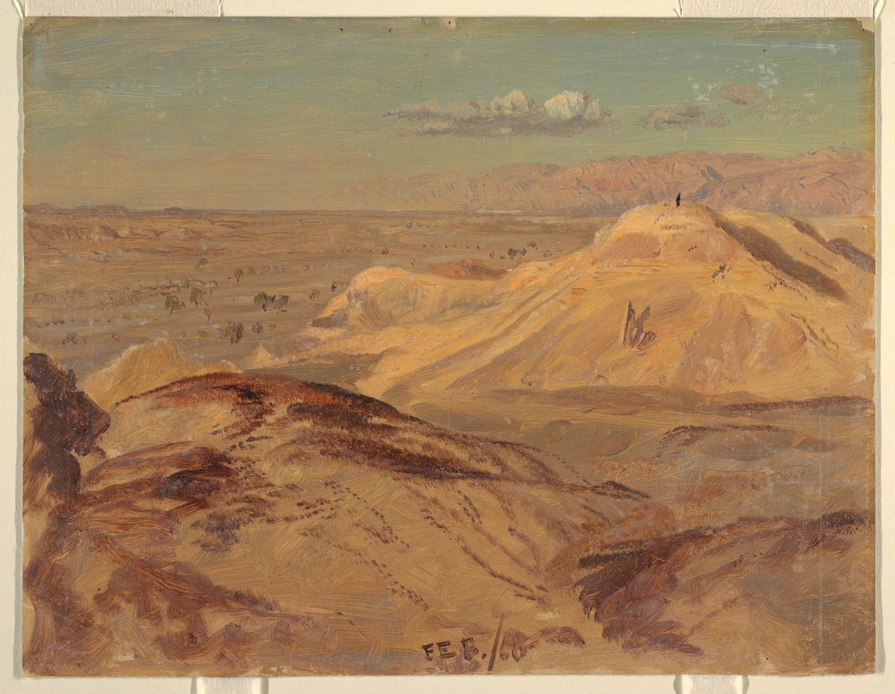 Rajz, Tájkép Petra közelében, 1868 februárja alkotó: Frederic Edwin Church