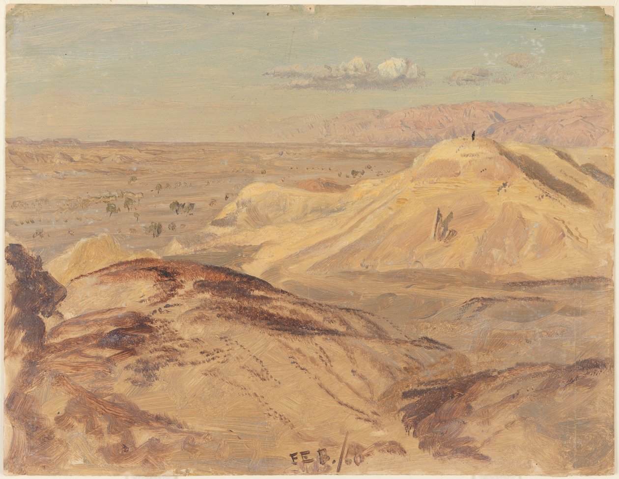 Rajz, Tájkép Petra közelében, 1868 februárja alkotó: Frederic Edwin Church