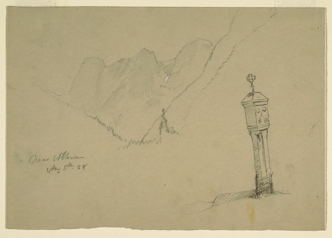 Rajz, Tájképek Golling és Abtenau között, 1868. augusztus 5. alkotó: Frederic Edwin Church
