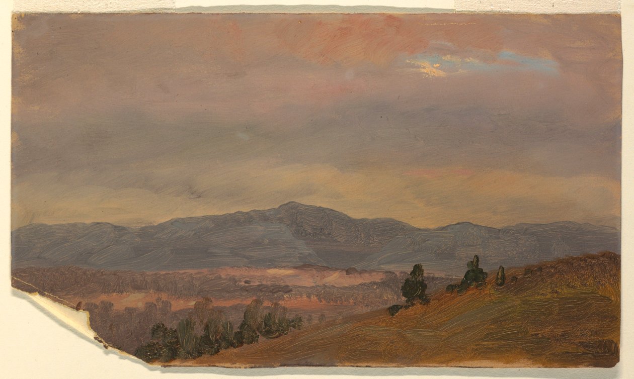 Rajz, Távoli dombok felé tekintve, Hudson-völgy, New York, 1870-80 alkotó: Frederic Edwin Church
