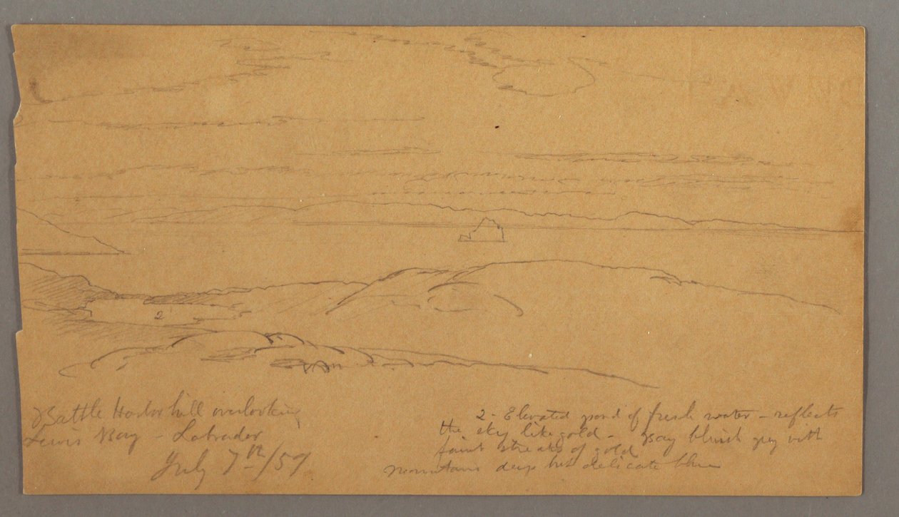 Rajz, Louis Bay, Labrador, 1859. július 7. alkotó: Frederic Edwin Church