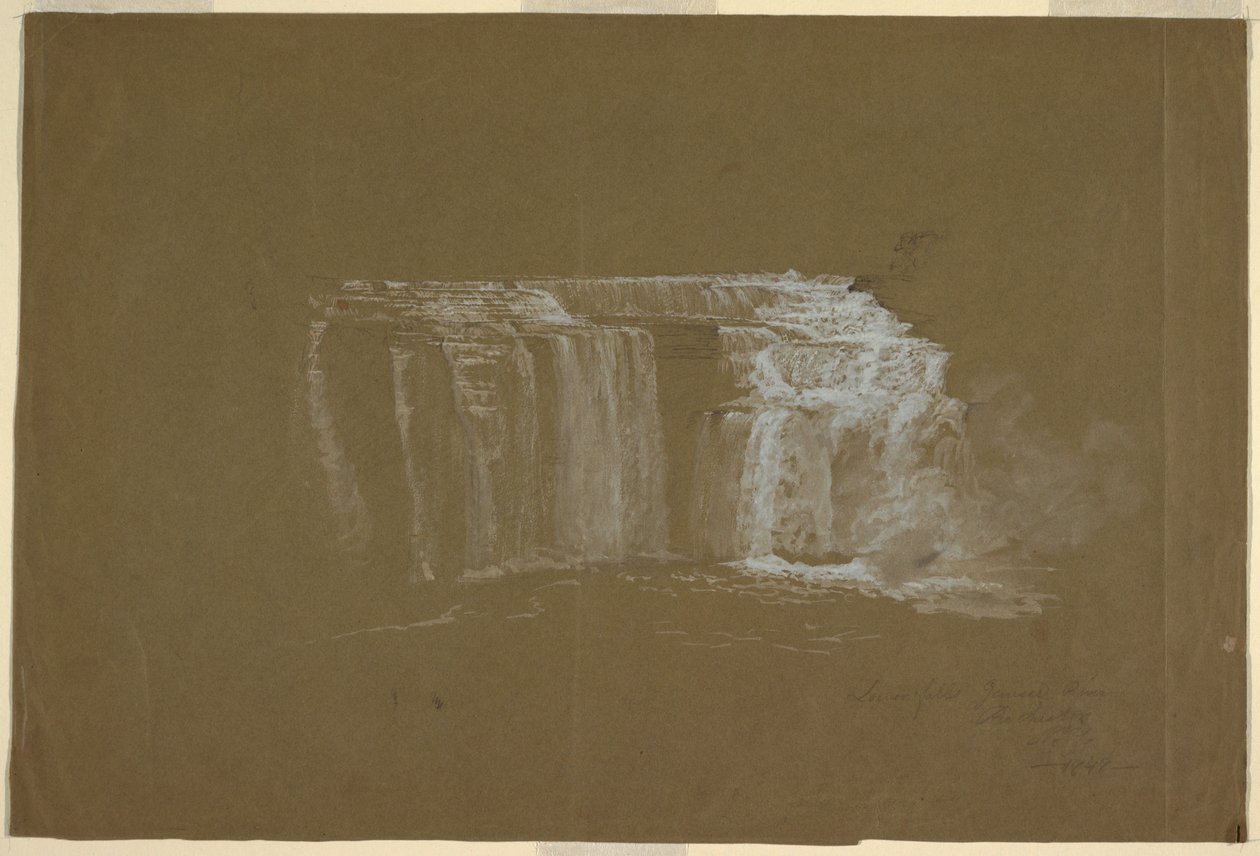 Rajz, Lower Falls, Genesee folyó, Rochester, New York, 1848 alkotó: Frederic Edwin Church