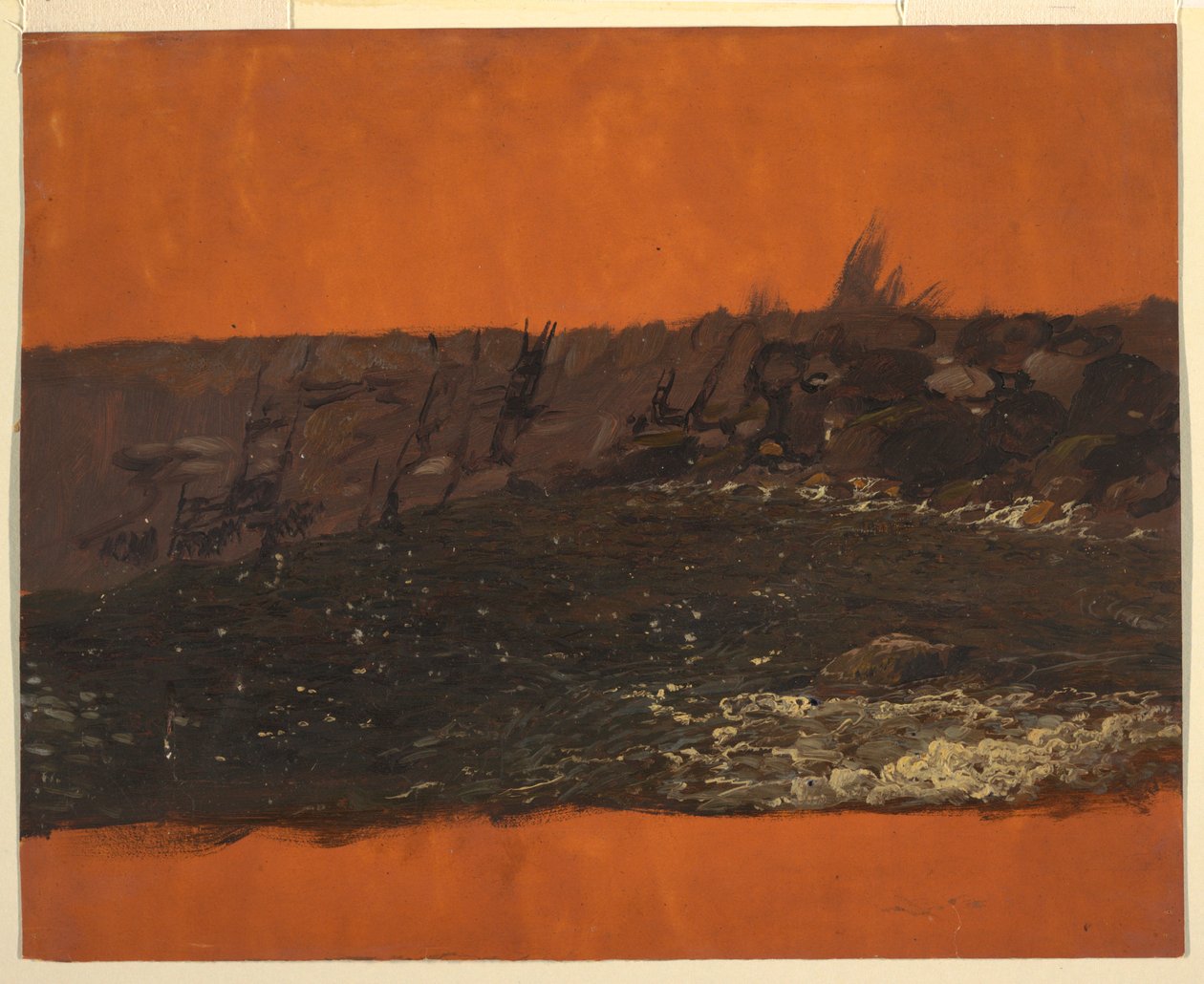 Rajz, Maine partja, 1850 körül alkotó: Frederic Edwin Church