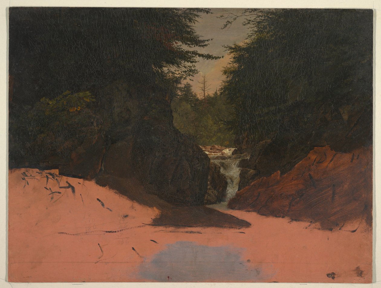 Rajz, Maine, Mountain Stream, 1851. augusztus-szeptember, 1851. augusztus-szeptember alkotó: Frederic Edwin Church