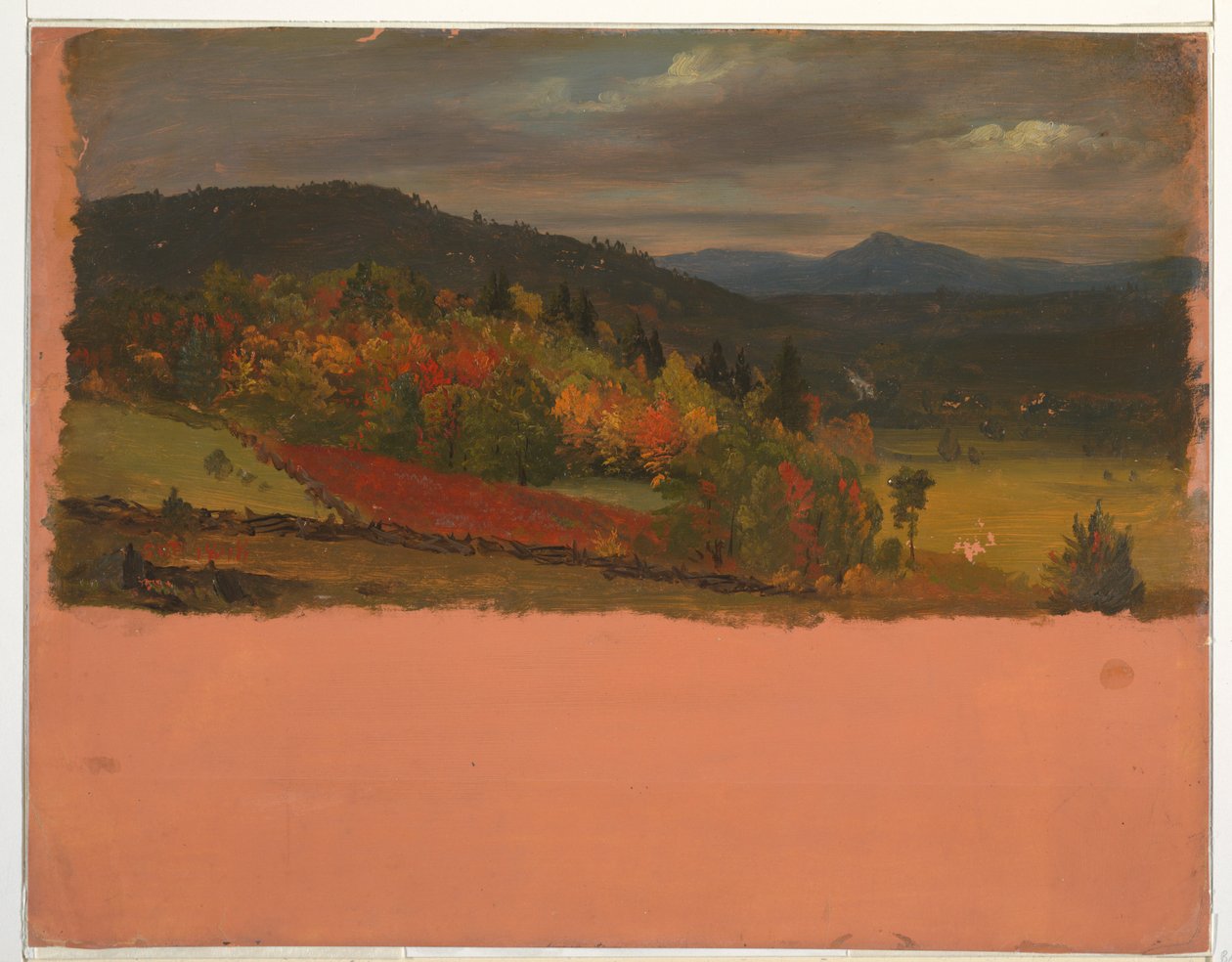 Rajz, Maine vagy Stockbridge, Mass. nézet, 1848 szeptembere alkotó: Frederic Edwin Church