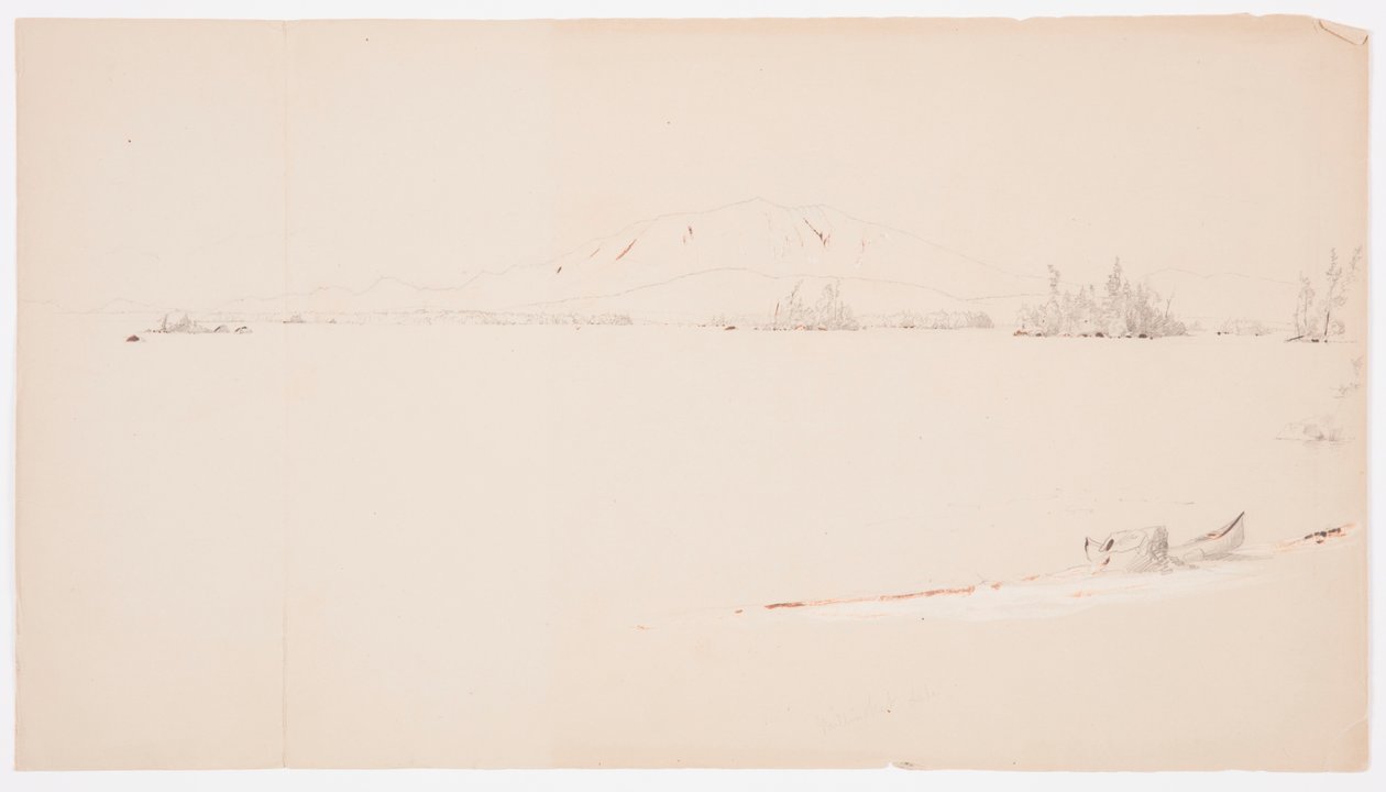 Rajz, Millinocket-tó, Maine, 1878 szeptembere alkotó: Frederic Edwin Church