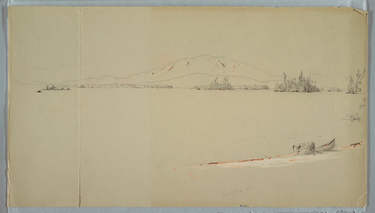Rajz, Millinocket-tó, Maine, 1878 szeptembere alkotó: Frederic Edwin Church