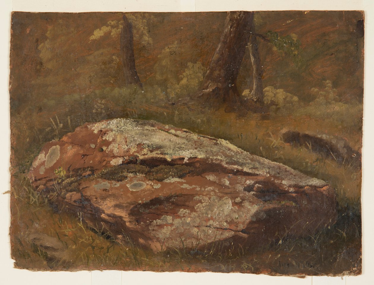 Rajz, Mossy Rock, 1845. augusztus alkotó: Frederic Edwin Church