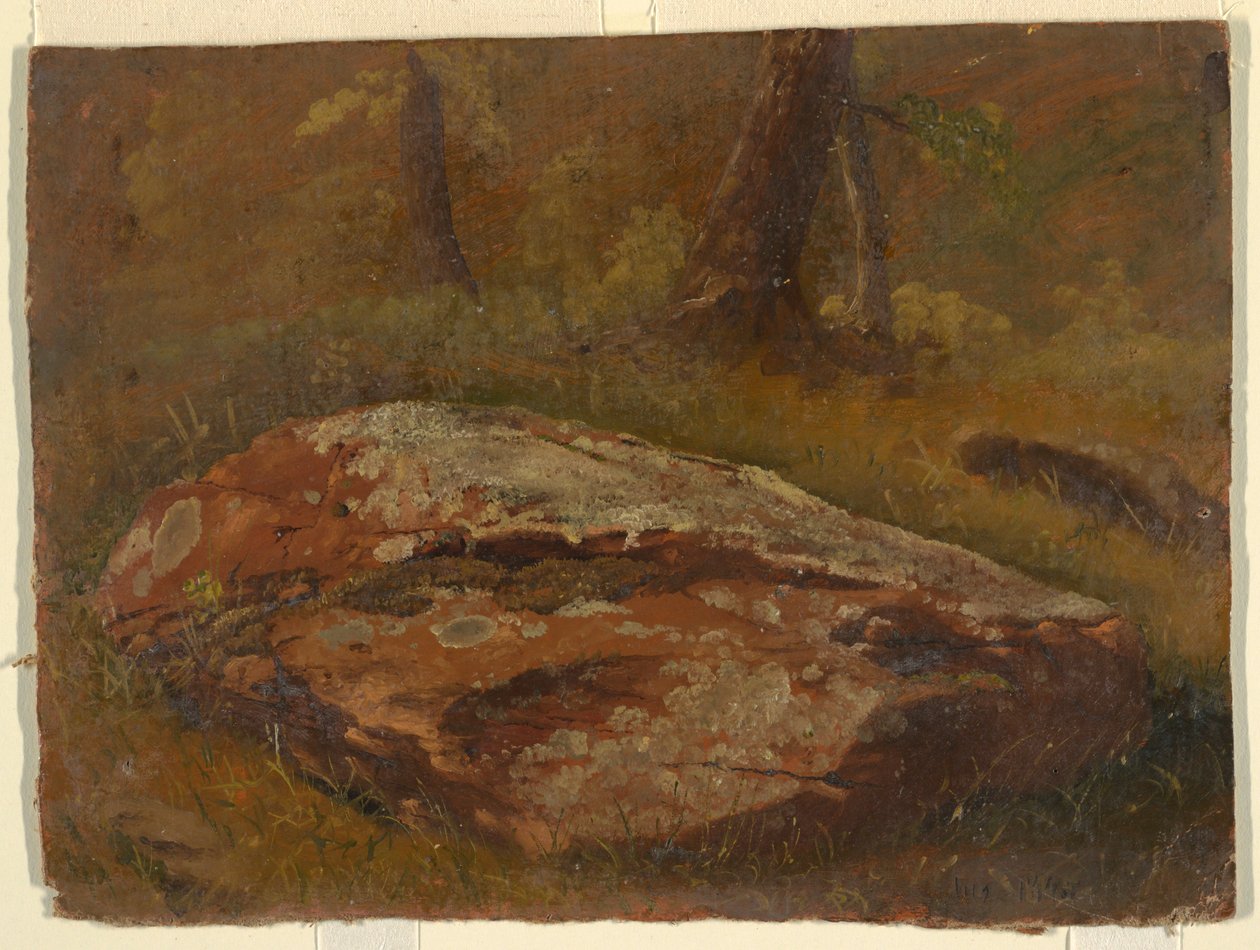 Rajz, Mossy Rock, 1845. augusztus alkotó: Frederic Edwin Church