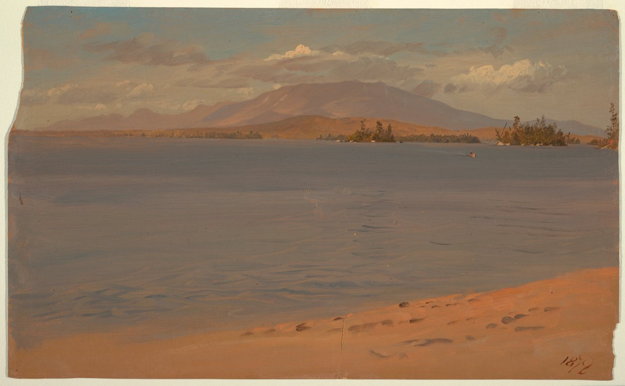 Rajz, Mount Katahdin a Millinocket-tó felől, 1878 alkotó: Frederic Edwin Church