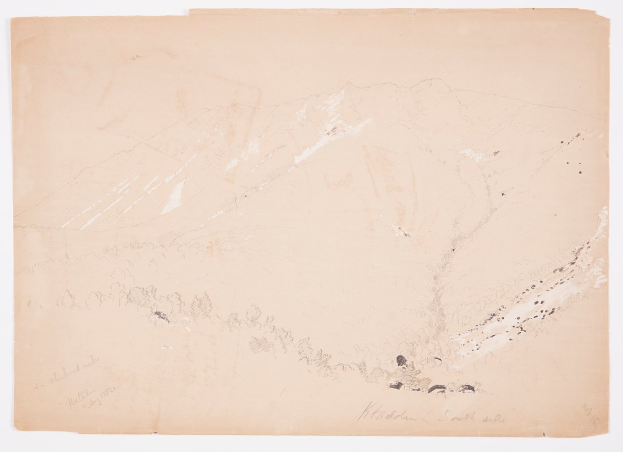 Rajz, a Katahdin-hegy délről, 1852. augusztus 1852. alkotó: Frederic Edwin Church
