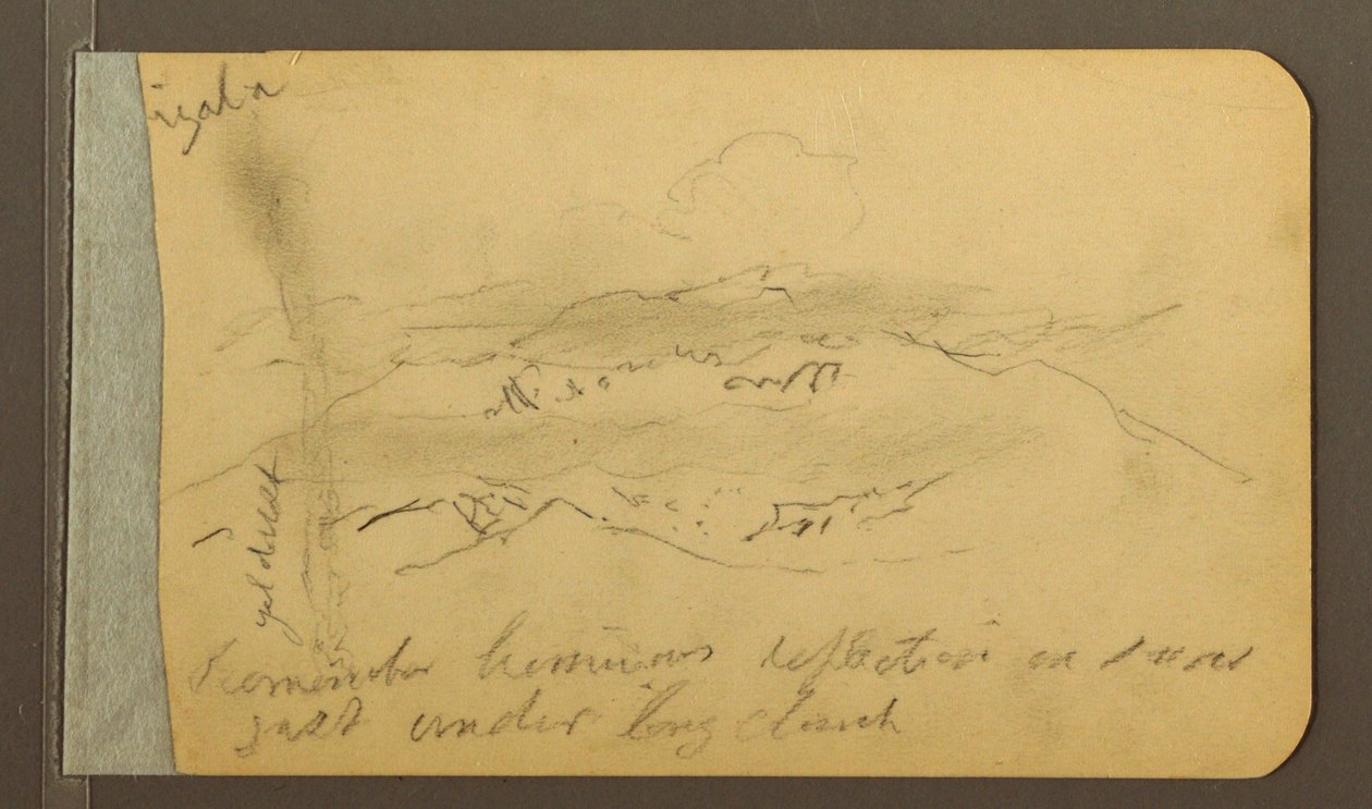 Rajz, hegyoldal, 1889 alkotó: Frederic Edwin Church