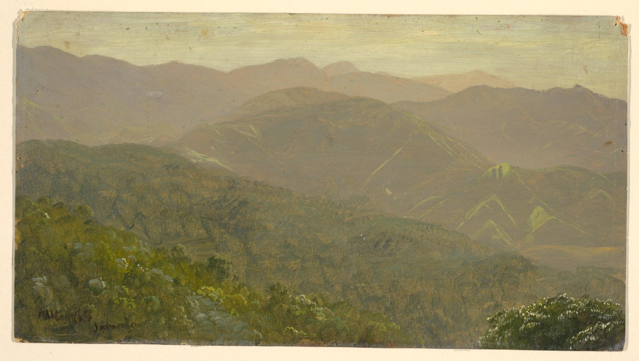 Rajz, hegyvidéki táj, 1865 augusztus alkotó: Frederic Edwin Church