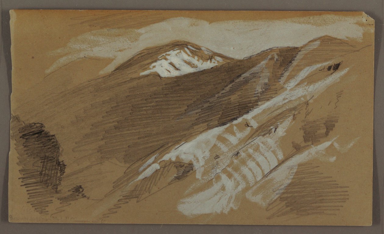 Rajz, Hegyi táj, Jamaica, Nyugat-India, 1868. augusztus alkotó: Frederic Edwin Church