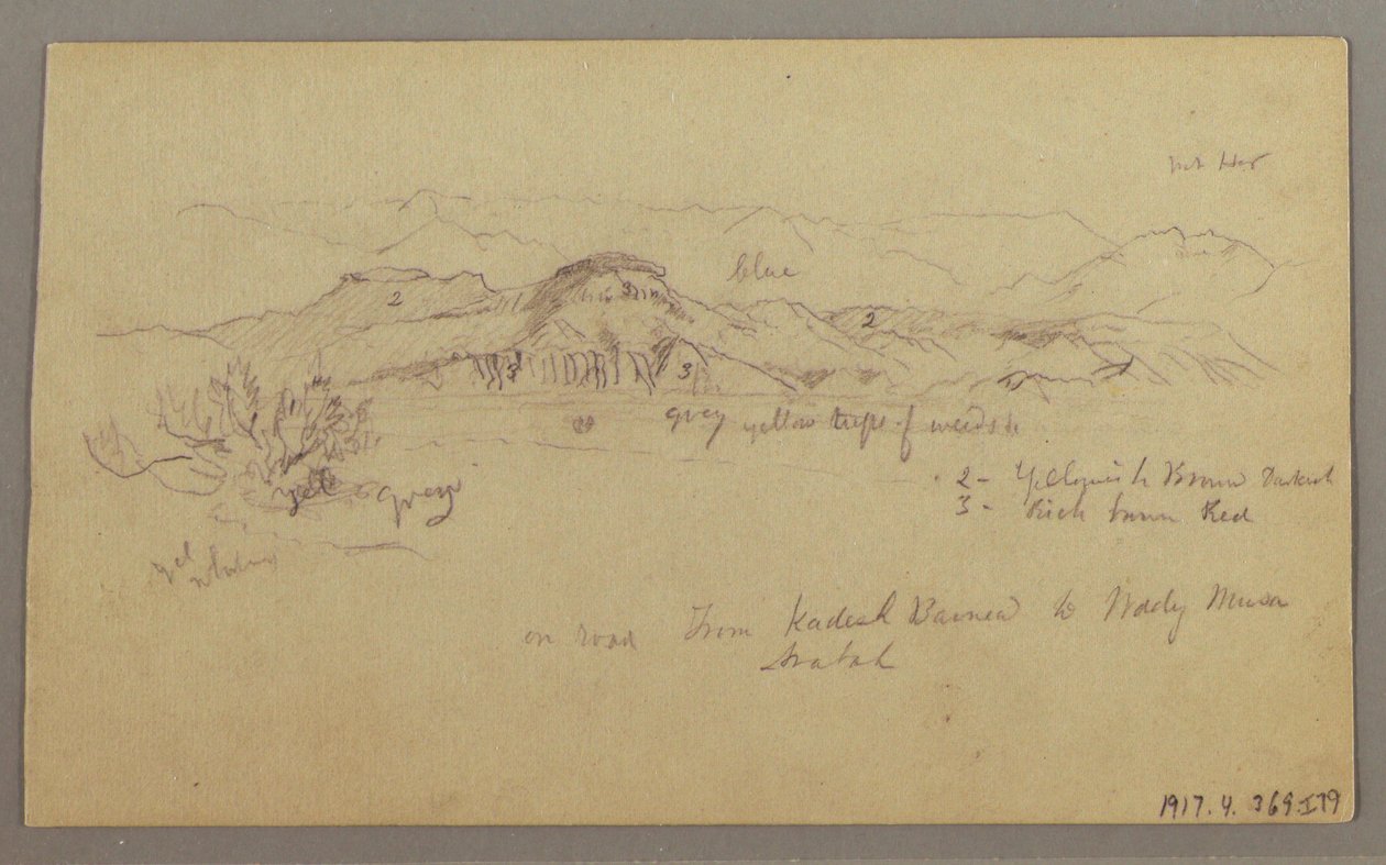 Rajz, Hegycsúcsok, 1868. február 22. alkotó: Frederic Edwin Church