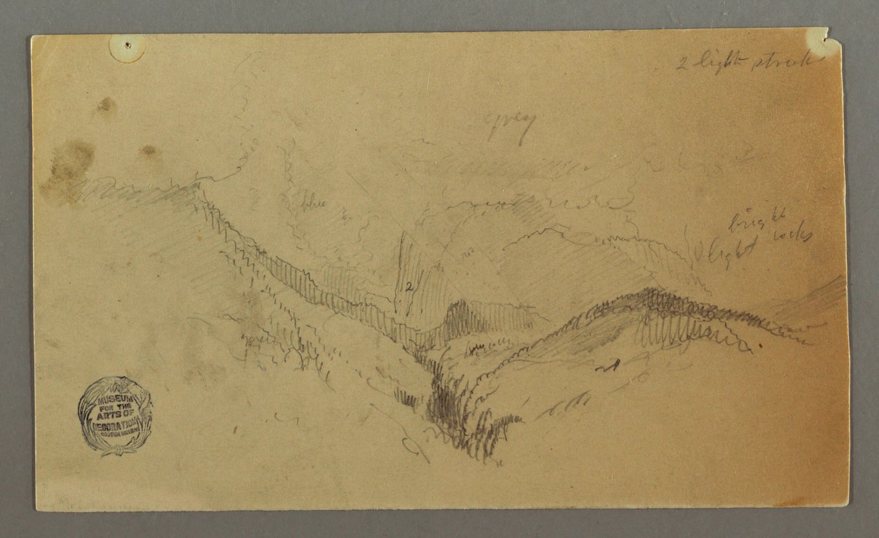Rajz, Hegyi tanulmány, valószínűleg 1868 alkotó: Frederic Edwin Church