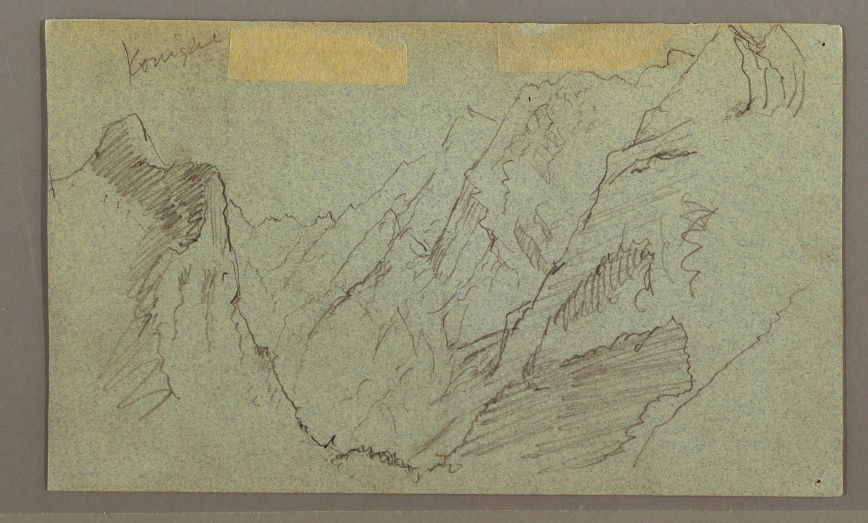 Rajz, Hegyi völgy, valószínűleg 1868 alkotó: Frederic Edwin Church