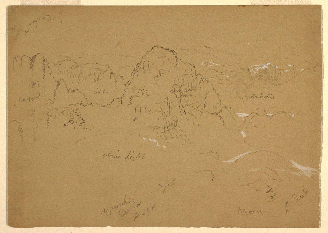 Rajz, Hegy, Wady el-Arabah, 1868. február 23. alkotó: Frederic Edwin Church
