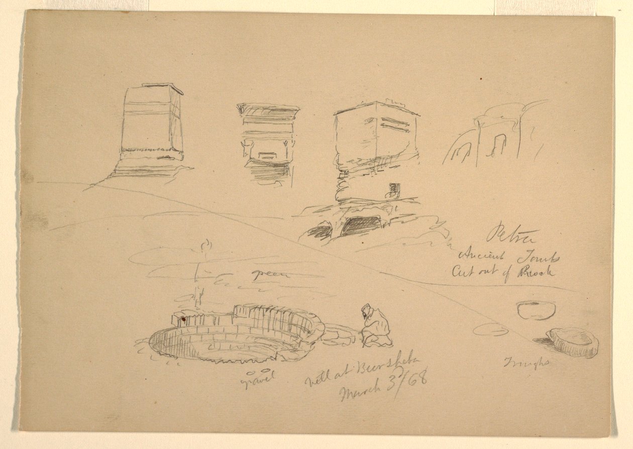 Rajz, Hegy, Wady el-Arabah, 1868. február 26. alkotó: Frederic Edwin Church