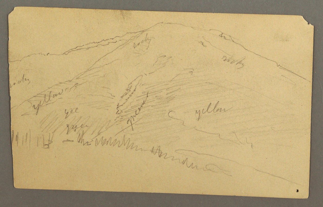 Rajz, Hegycsúcs, 1877 alkotó: Frederic Edwin Church