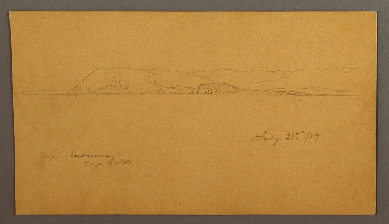 Rajz, Hegyvidéki partvidék, 1859. július 21. alkotó: Frederic Edwin Church