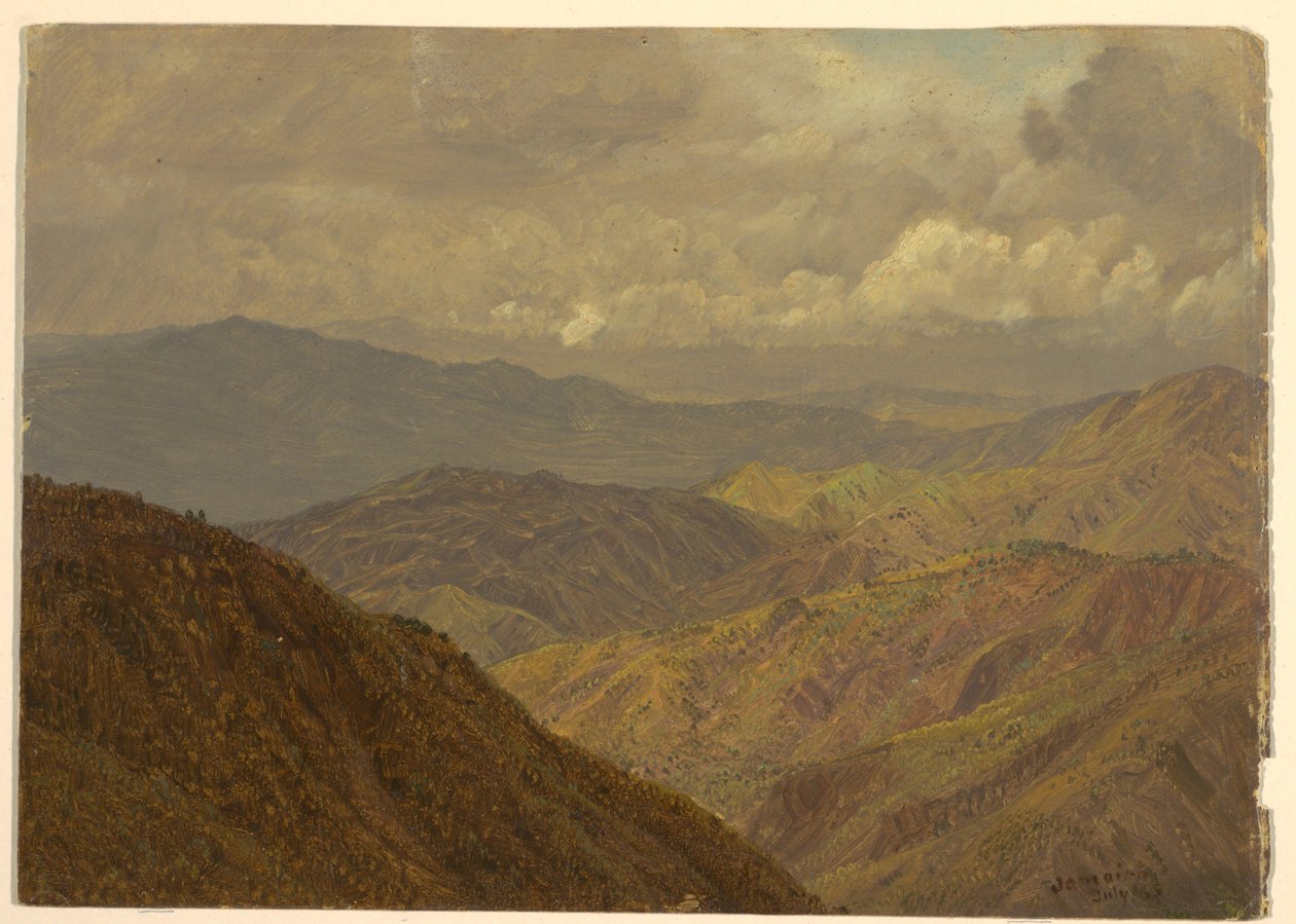 Rajz, Hegyvidéki táj, 1865. július alkotó: Frederic Edwin Church