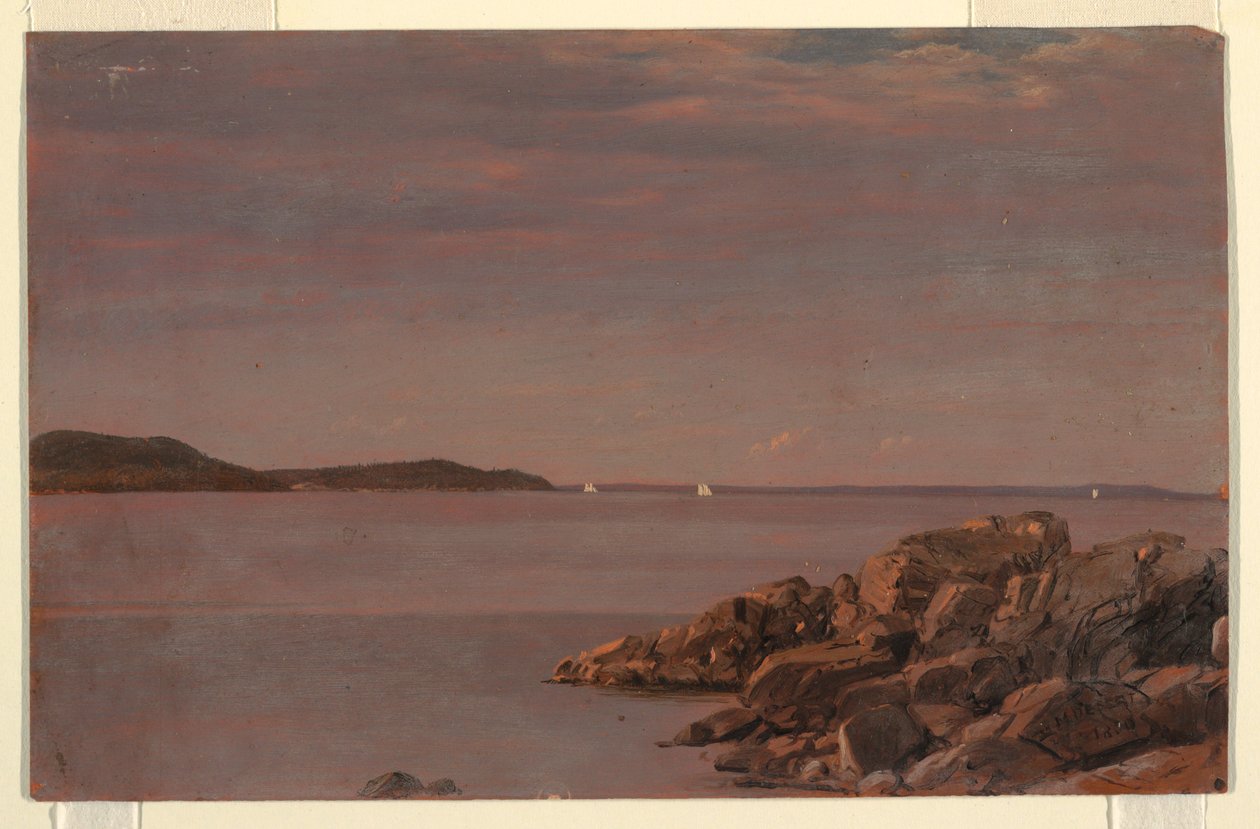 Rajz, Mt. Desert Island, Maine partvidéke, 1850 alkotó: Frederic Edwin Church