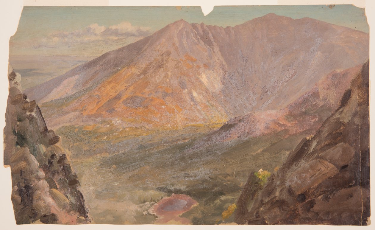 Rajz, Katahdin hegy, Great Basin a South Turner-hegyről, 1877 alkotó: Frederic Edwin Church