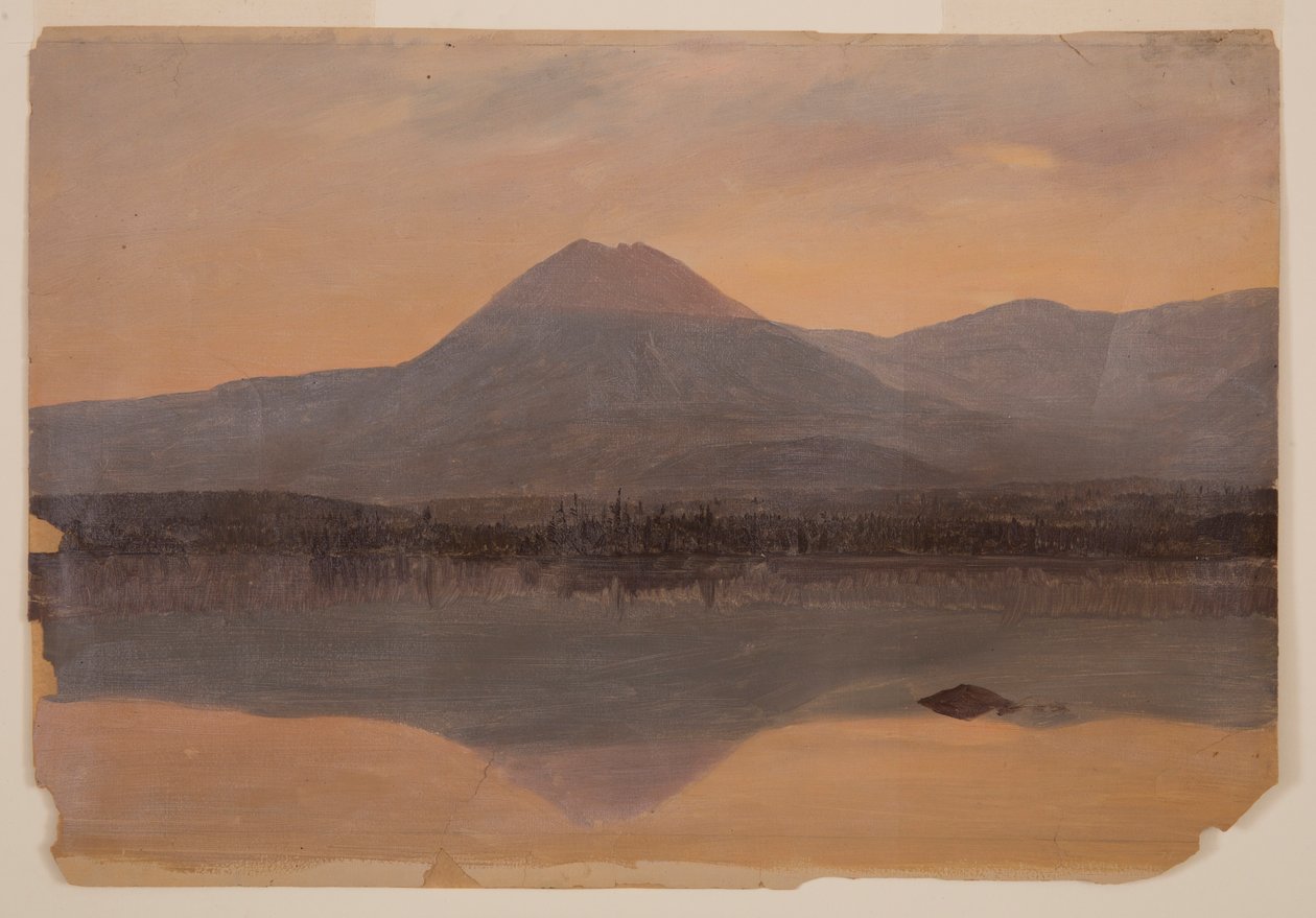 Rajz, Mt. Katahdin a Katahdin-tó felől, 1860-70 alkotó: Frederic Edwin Church