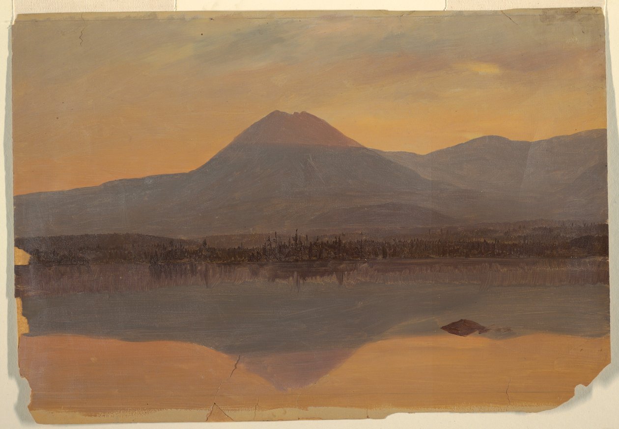 Rajz, Mt. Katahdin a Katahdin-tó felől, 1860-70 alkotó: Frederic Edwin Church
