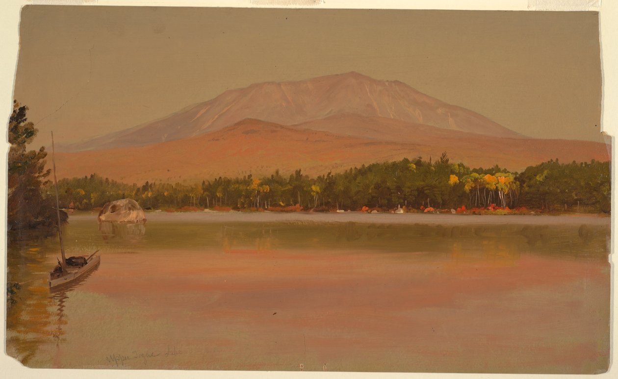 Rajz, a Katahdin hegy a Togue-tó felől, 1875-80 alkotó: Frederic Edwin Church